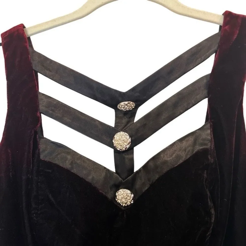 90’s Vintage De Laru Linda Bernell Velvet Gown Burgundy Sz. 9/10